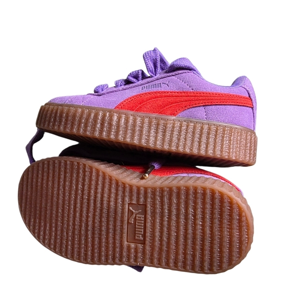 New Puma Kids Purple Casual Sneakers Size 1 - Picture 4 of 4